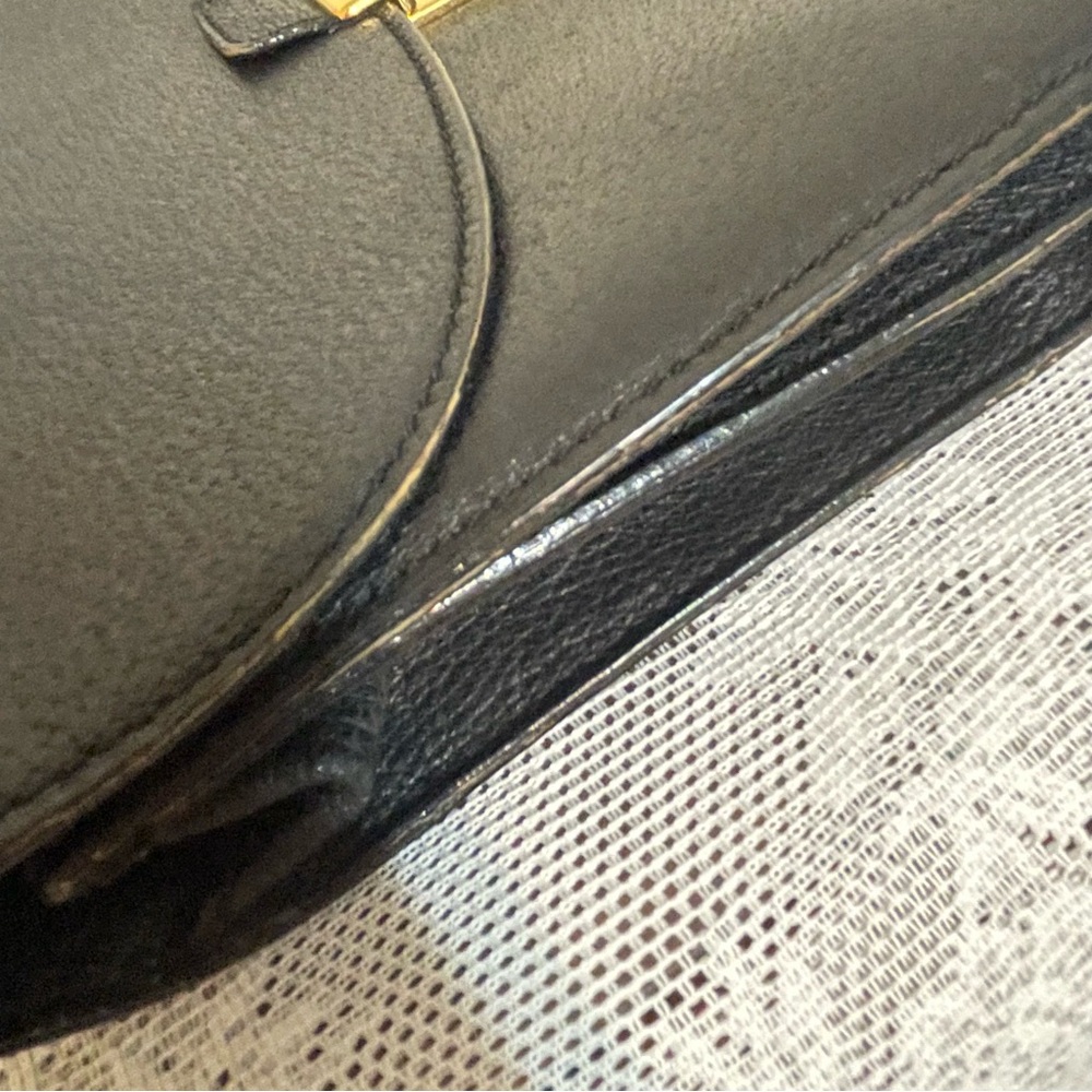Gucci Vintage Black Leather Clutch 1980s 1990s Purse Designer Handbag - Picture 9 of 16